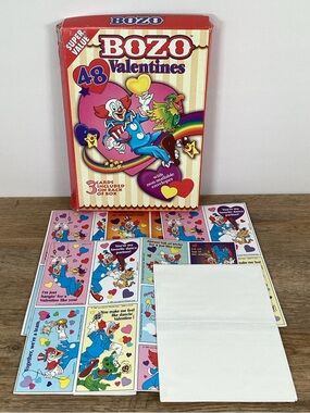 Vintage 1996 Bozo The Clown Valentines; 62 Open Box Plus; Paper Magic Group